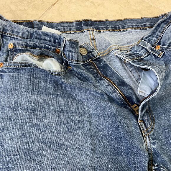 Levi's 514 Jeans Men's 36x34 Straight Leg Medium Wash Blue Stretch Denim - Picture 12 of 14